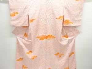 青海波に雲模様小紋着物